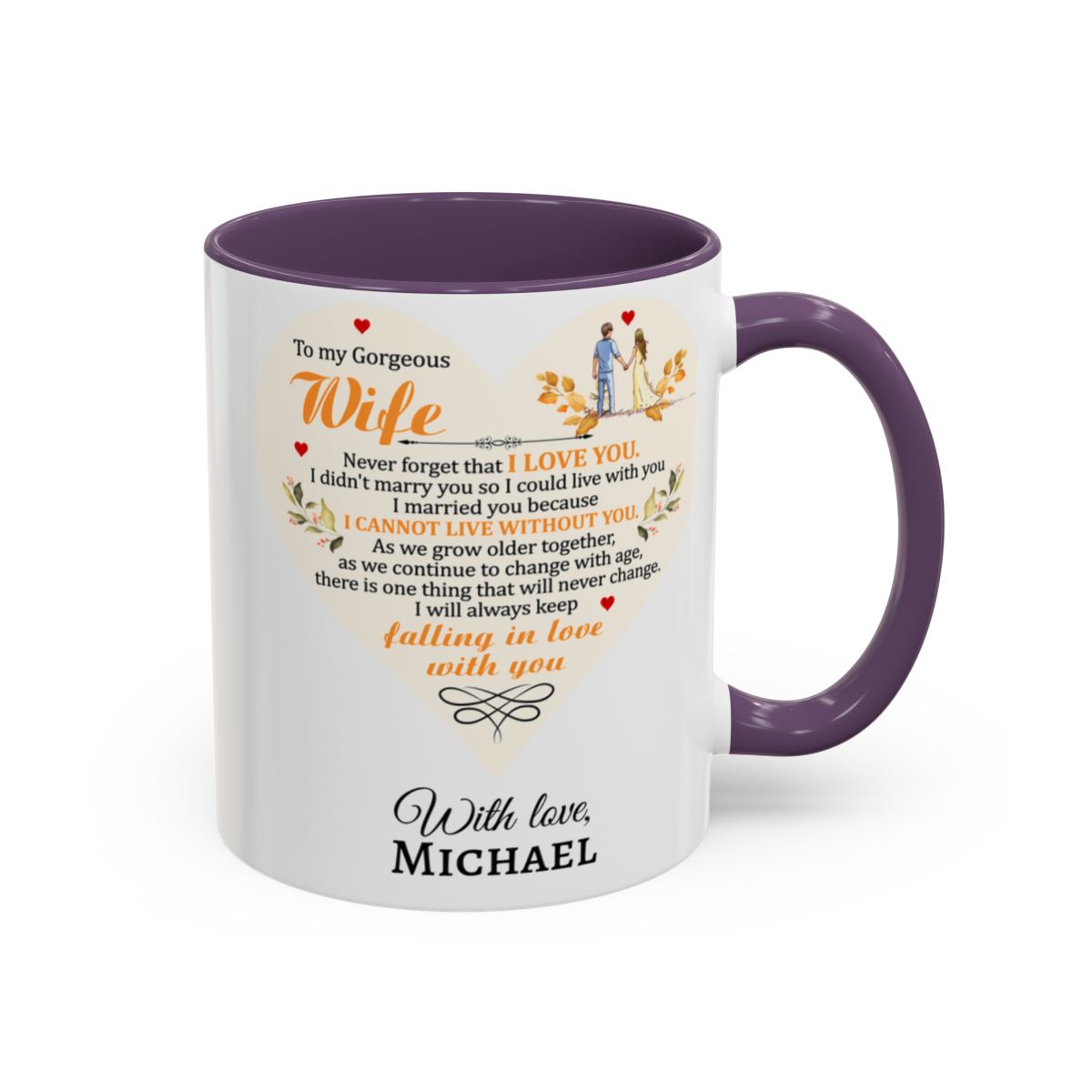 To My Gorgeous Wife Mug – “I Will Always Keep Falling in Love With You”
