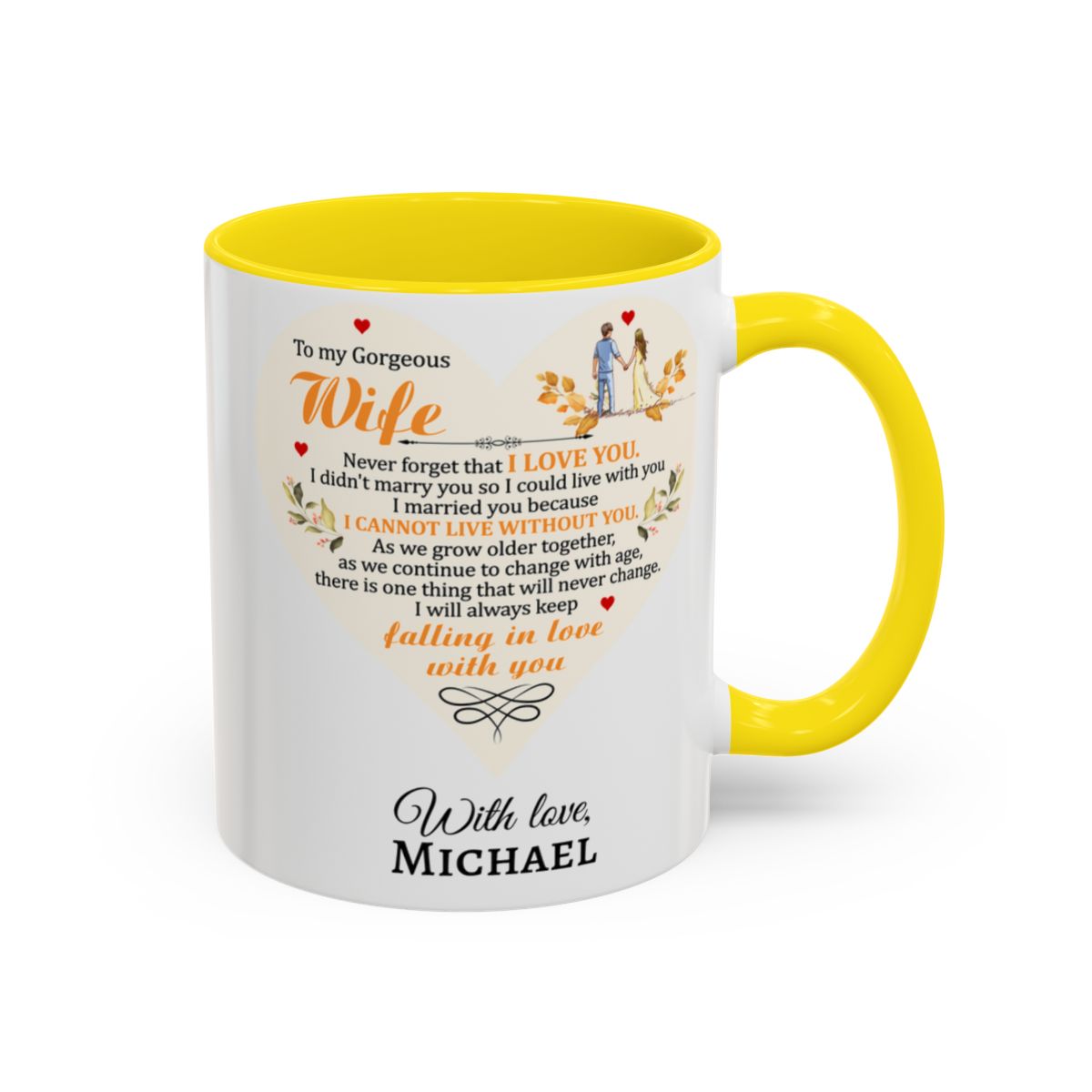 To My Gorgeous Wife Mug – “I Will Always Keep Falling in Love With You”