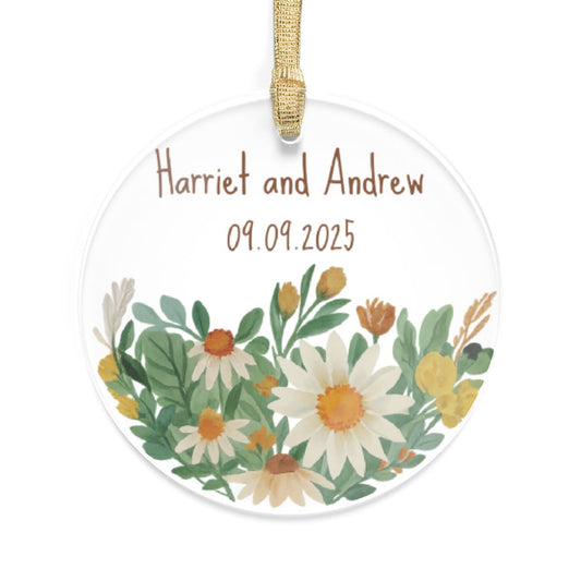 🌼 Wild Meadow Bloom – Personalized Acrylic Ornament