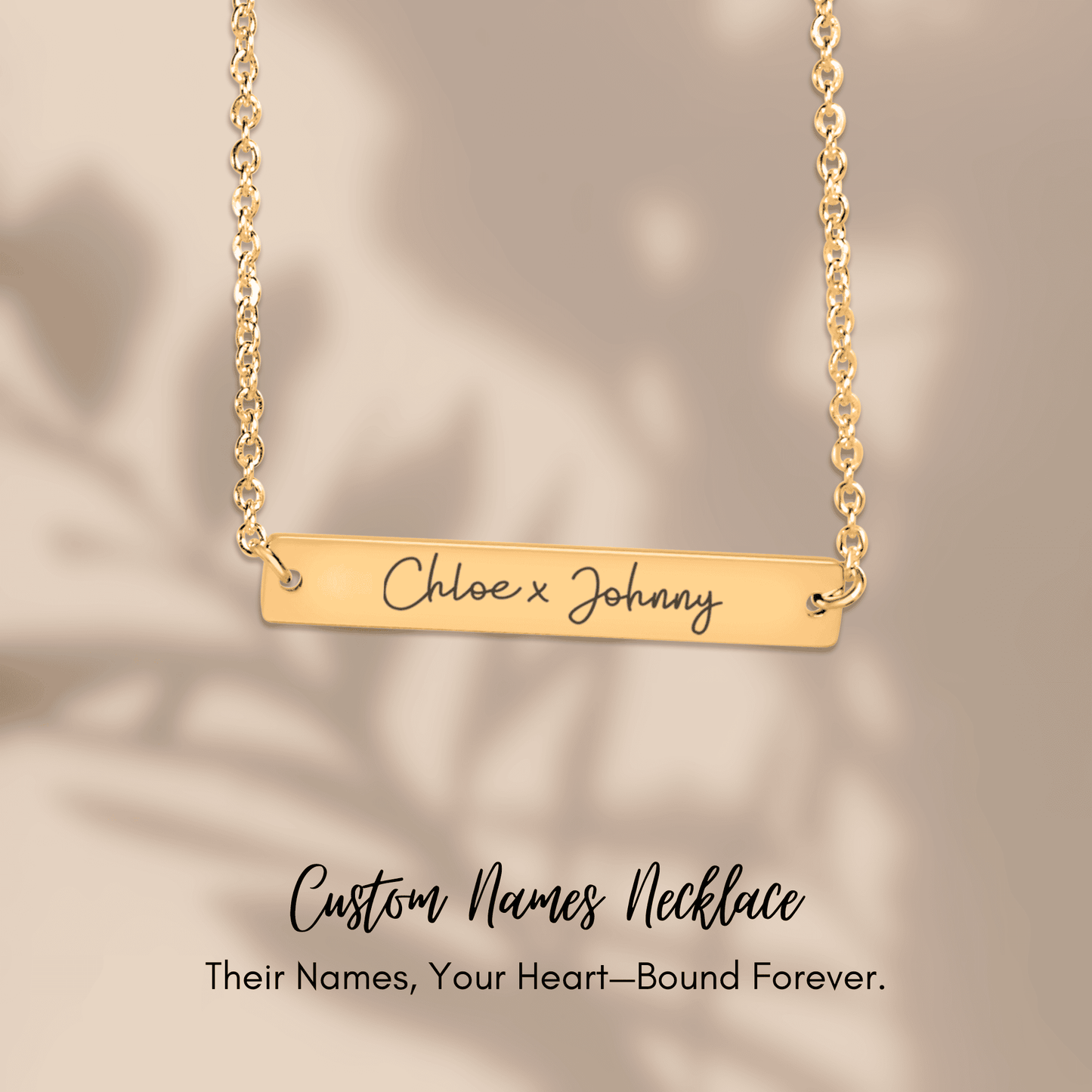 Name Tag Horizontal Bar Necklace