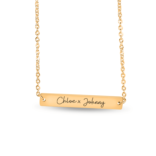 Name Tag Horizontal Bar Necklace