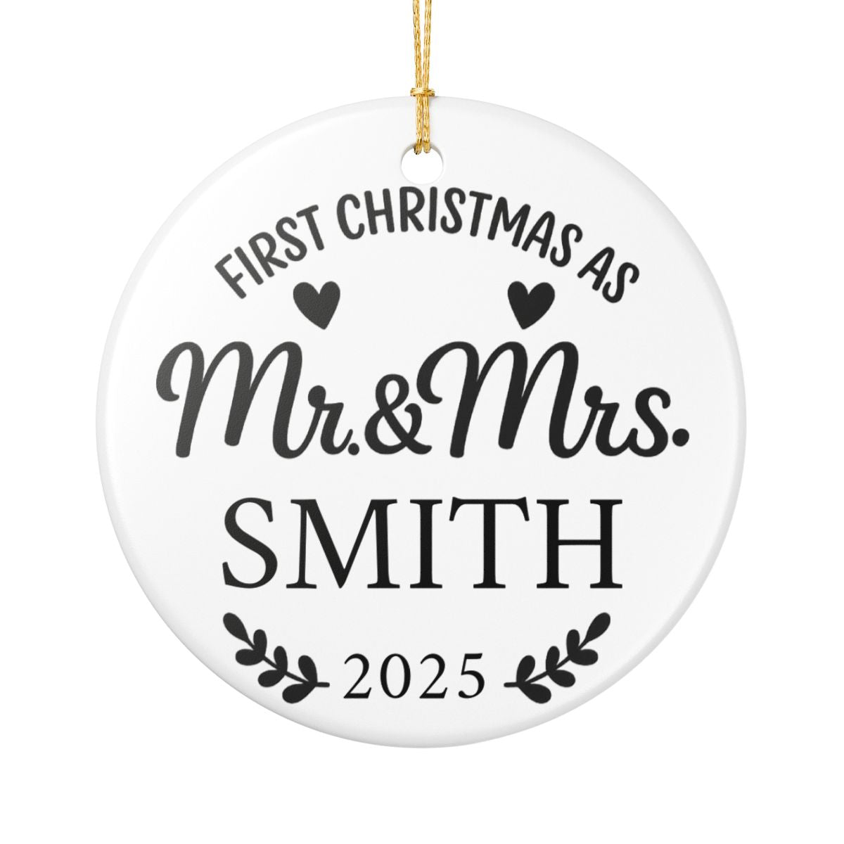 First Christmas As Mr & Mrs Personalized Ornament