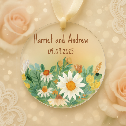 🌼 Wild Meadow Bloom – Personalized Acrylic Ornament