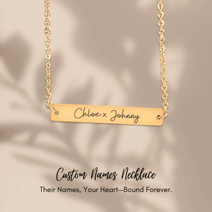 Name Tag Horizontal Bar Necklace