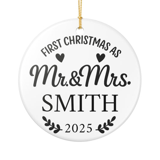 First Christmas As Mr & Mrs Personalized Ornament